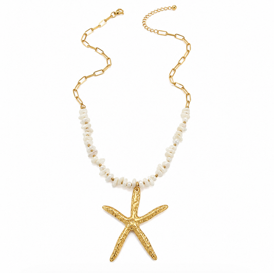 Starfish Pearl Necklace | 18K Gold Plated & Non-Tarnish