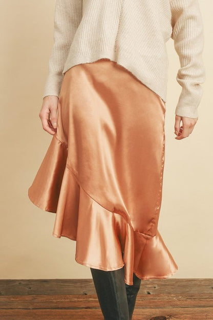 Satin Ruffle Skirt