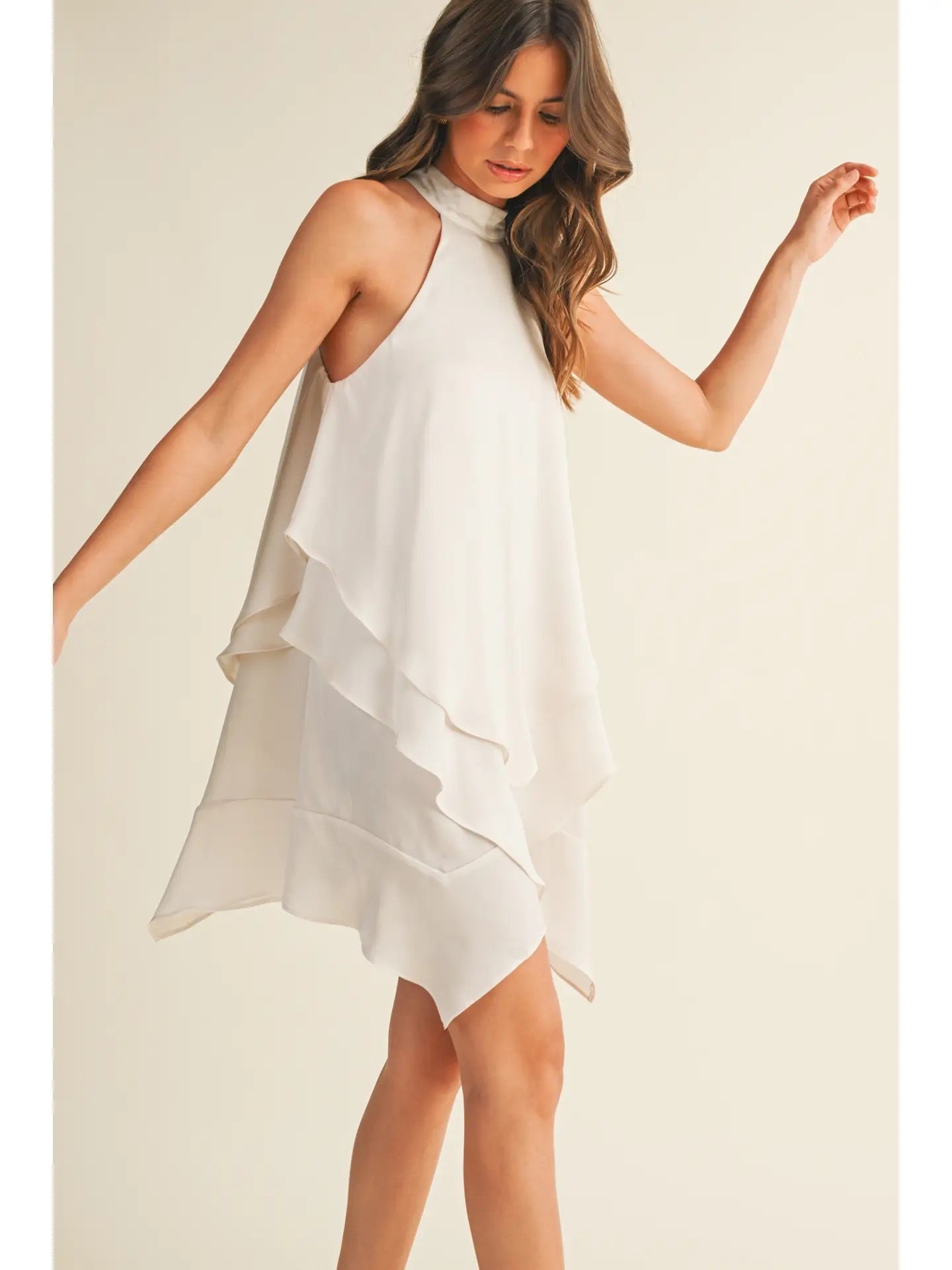 Chaney Ruffle Halter Neck Dress