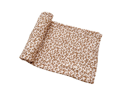 Brown Leopard Swaddle Blanket