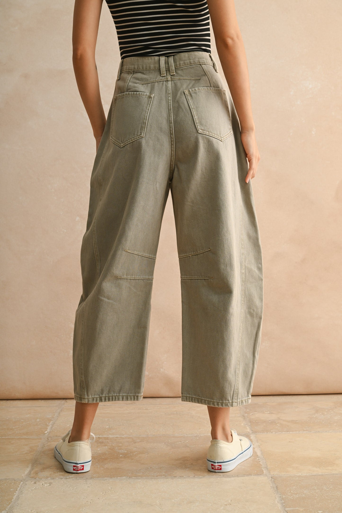 Khaki Barrel Pants