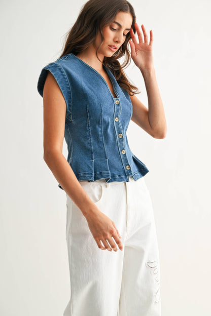 Peplum Denim Top