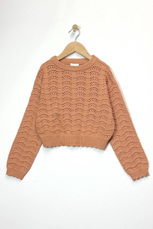 TWEEN  CREW NECK SWEATER -Camel (7-14)