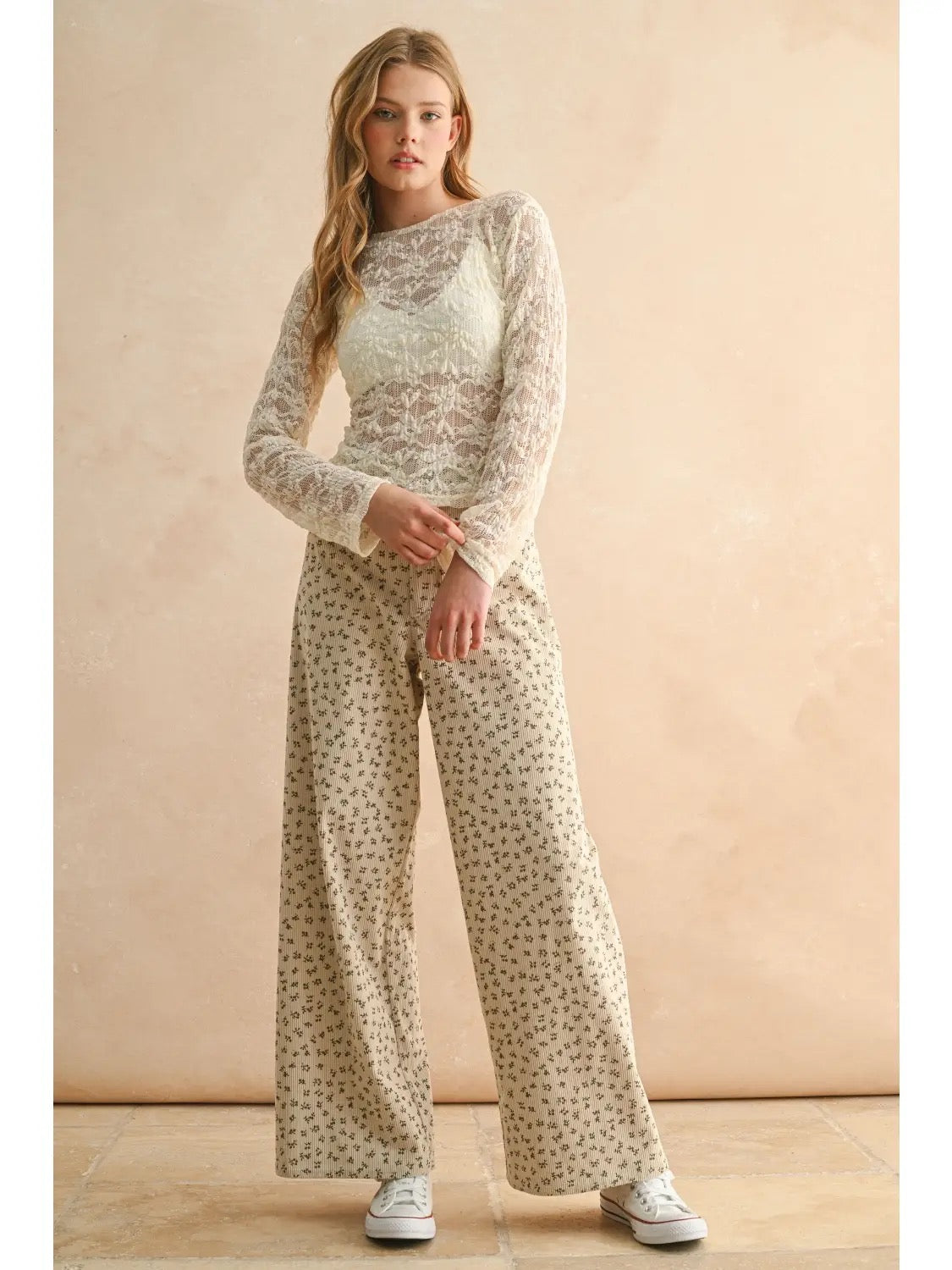 Printed Corduroy Pants