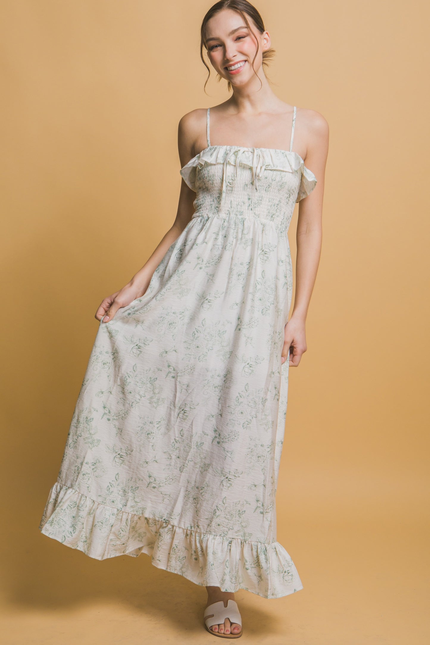 Smocked Floral Dress