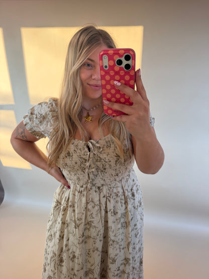 Ella Floral Toile Smock Dress
