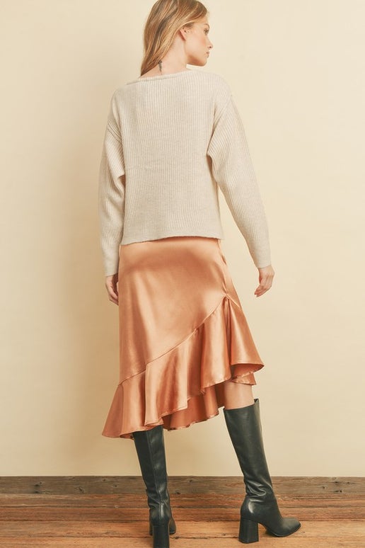 Satin Ruffle Skirt