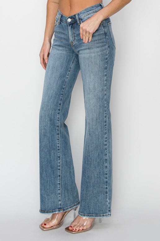 Daisy Dipped V Wide Leg Jeans (Reg $54.50)