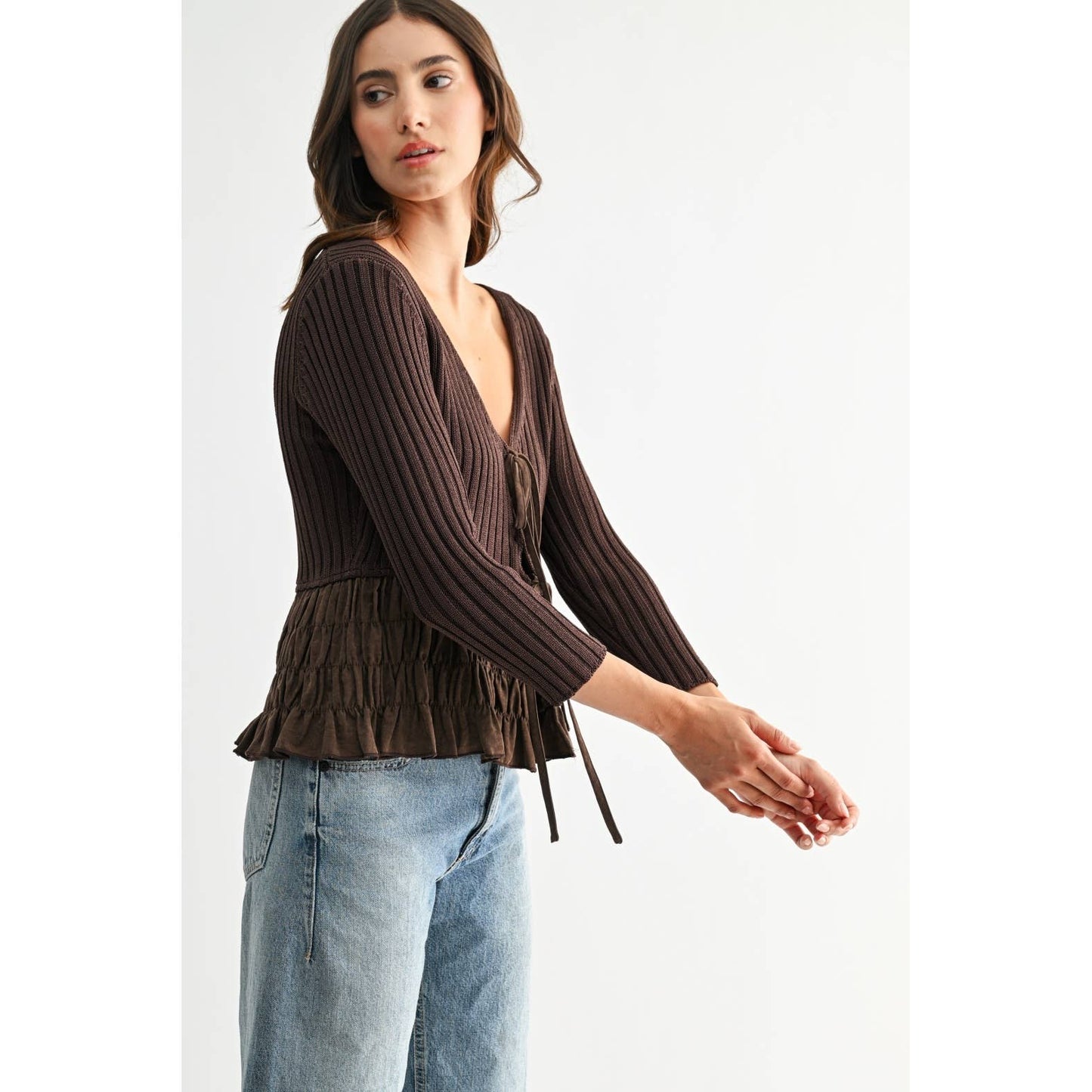 Toni Textured Peplum Top