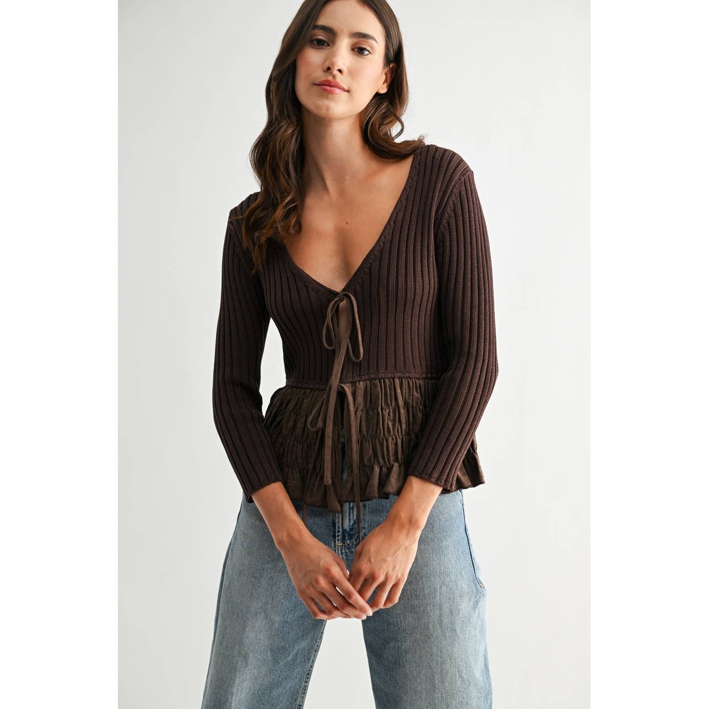 Toni Textured Peplum Top
