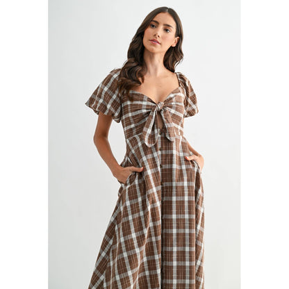 PLAID MIDI DRESS