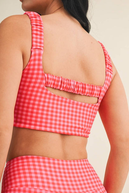 Gingham Ruched Bra Top