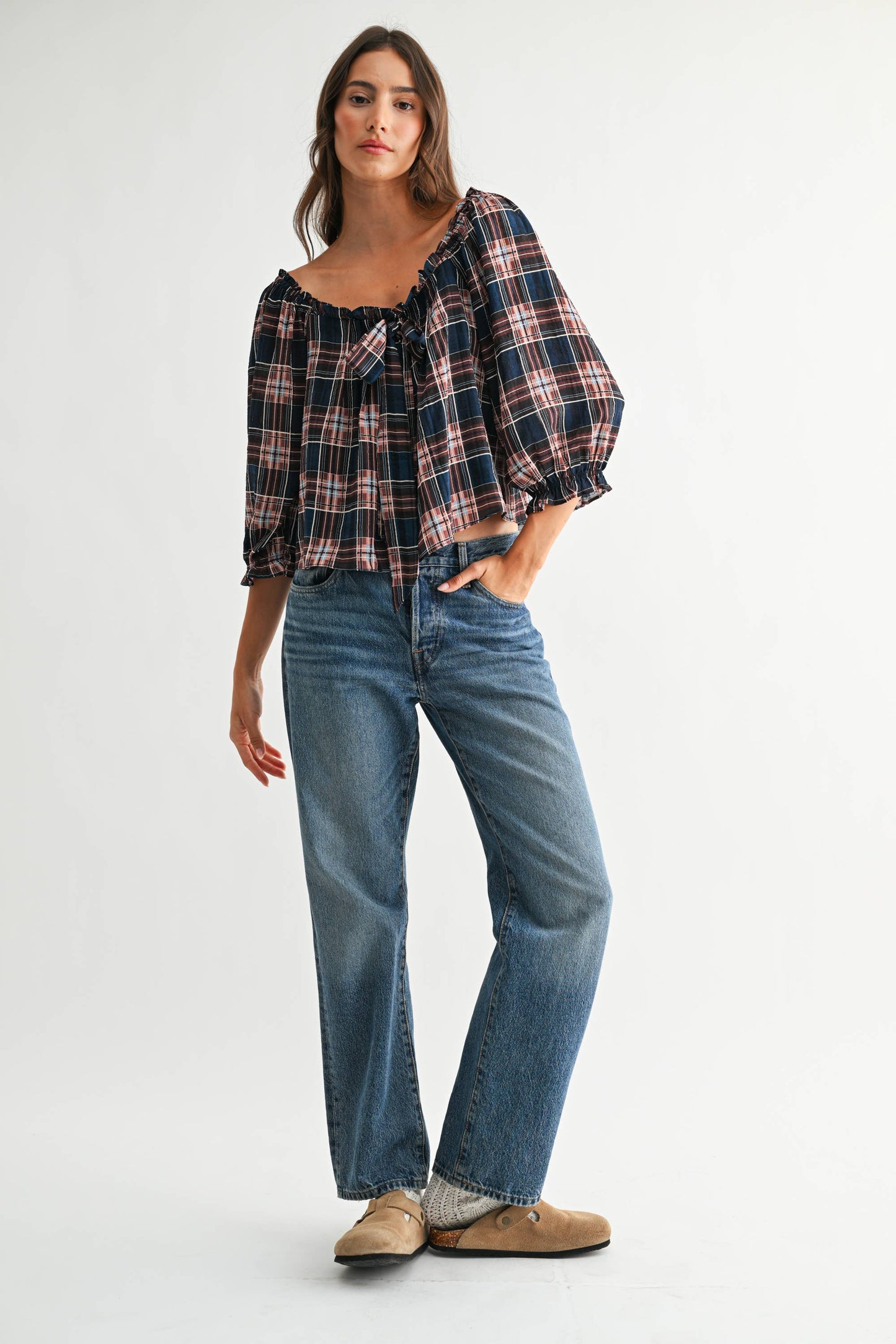 Kaye Plaid Blouse
