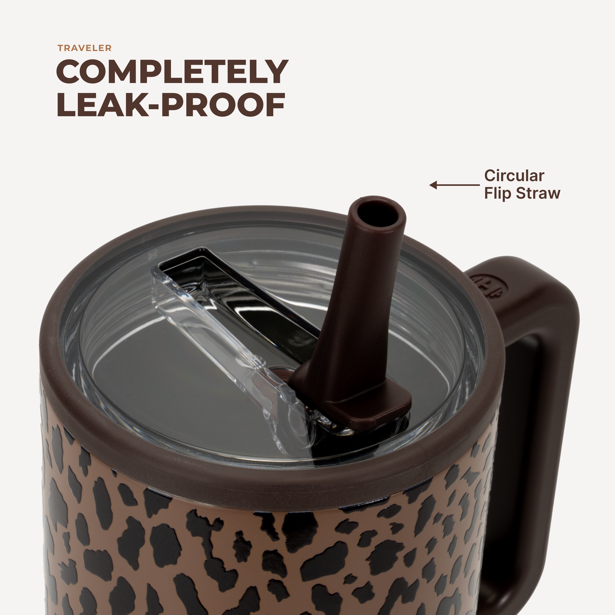 HydroJug - Brown Leopard 40 oz Traveler Tumbler