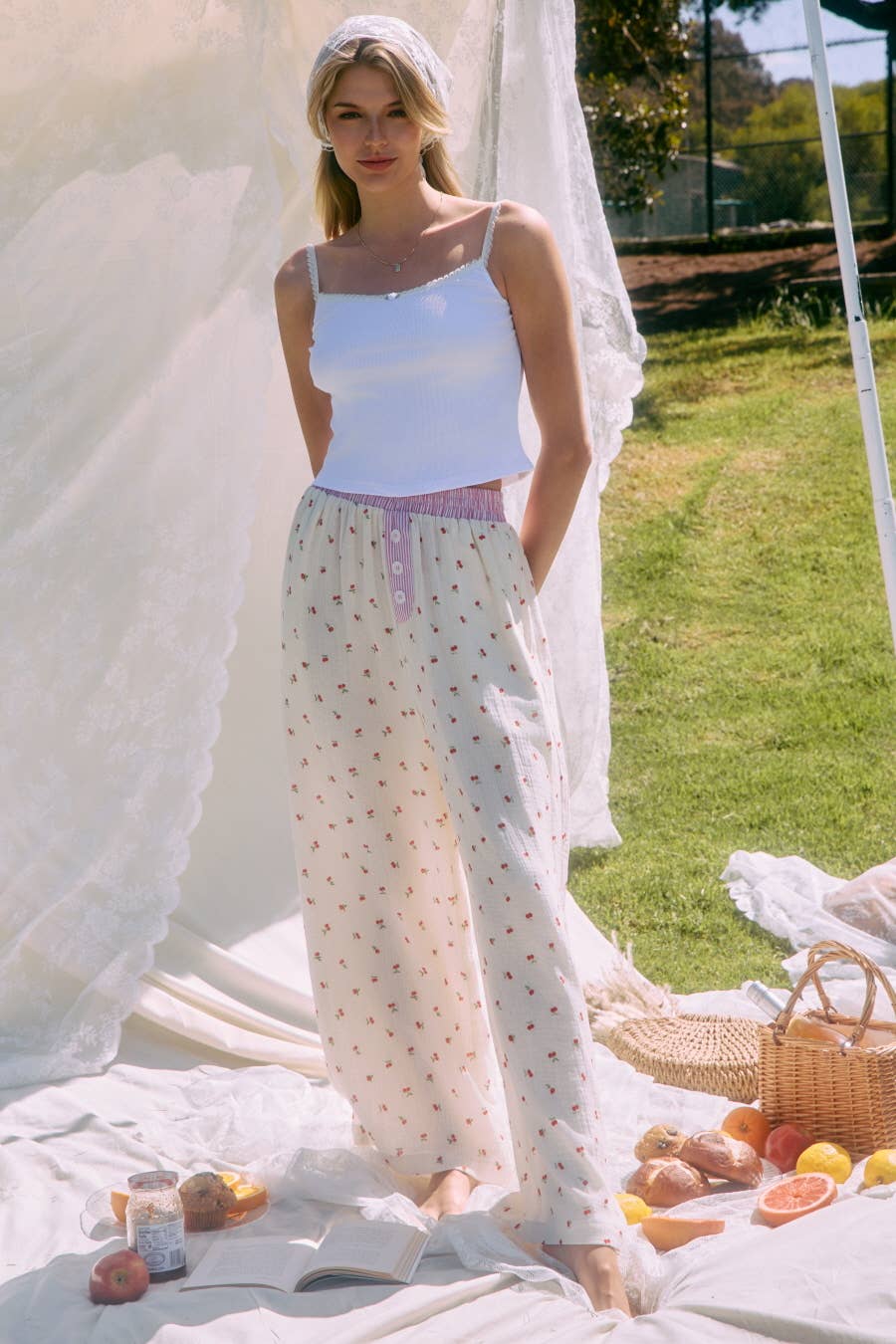 Cherry Print Pant*