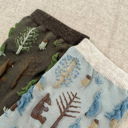 Women's Crew Oulanka Forest Pattern Socks