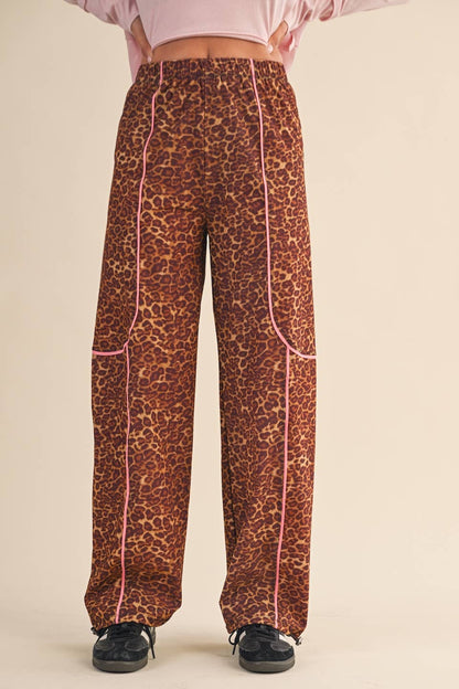 Leopard Print Track Pants