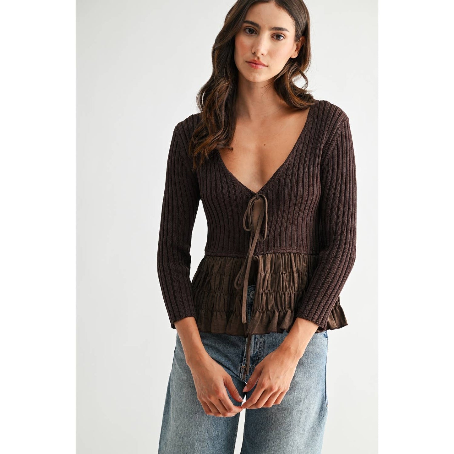 Toni Textured Peplum Top