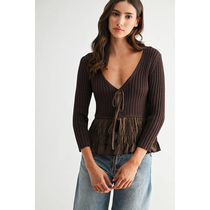 Toni Textured Peplum Top