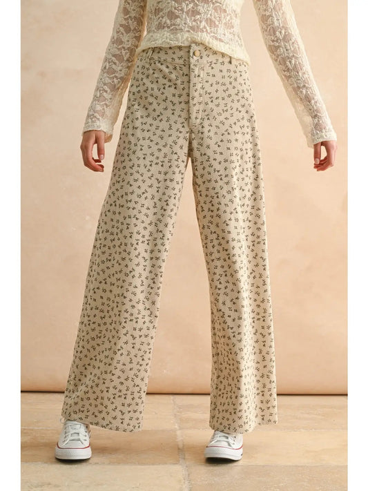 Printed Corduroy Pants