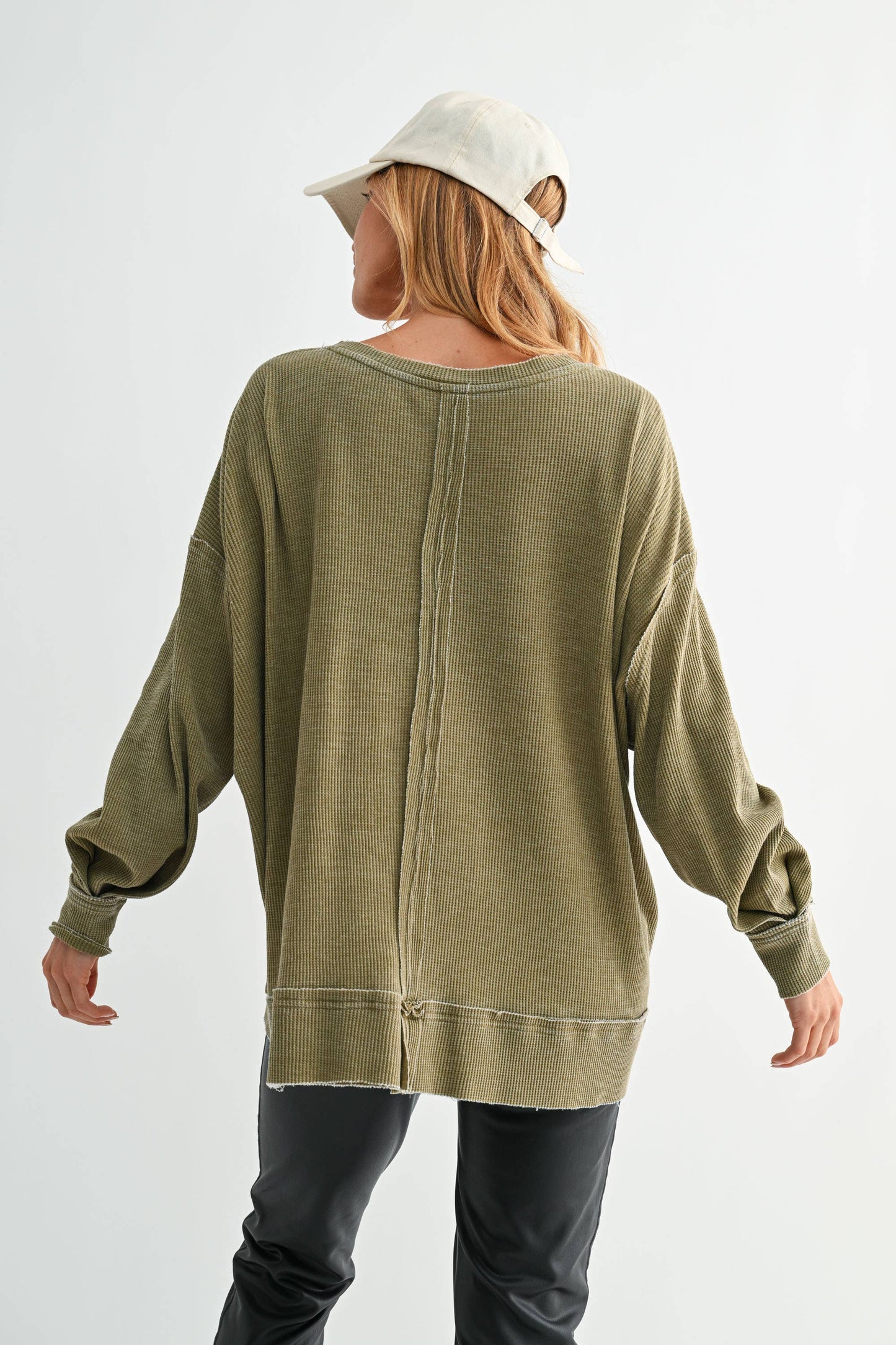 Logan Waffle Knit Long Sleeve Top
