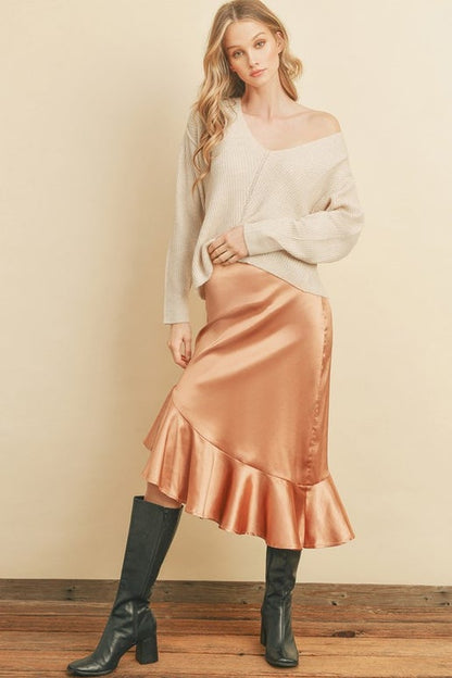 Satin Ruffle Skirt