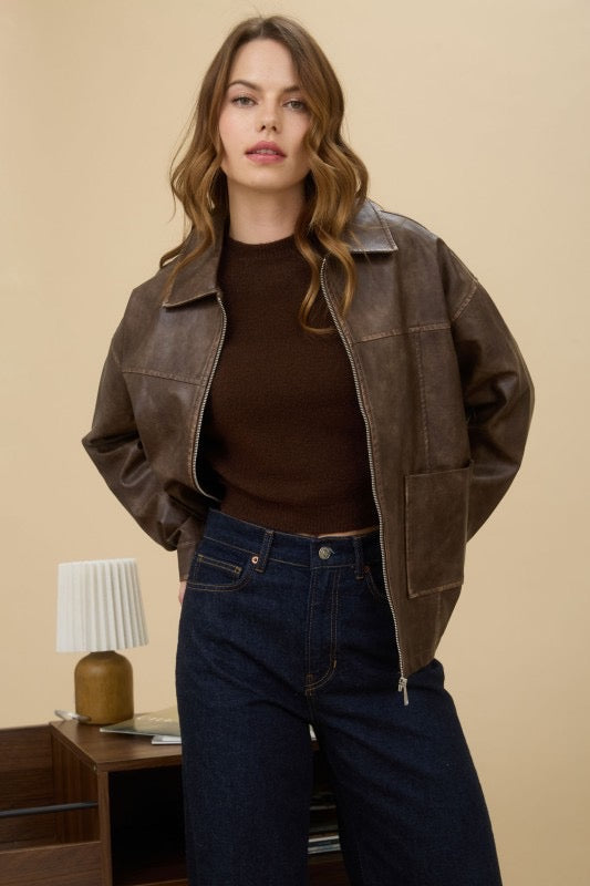 Josie Faux Leather Jacket