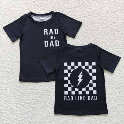 Baby Kids Black Checkered Short Sleeve Tee Shirt Tops