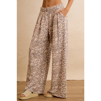 Charlie Leopard Print Wide Leg Pant