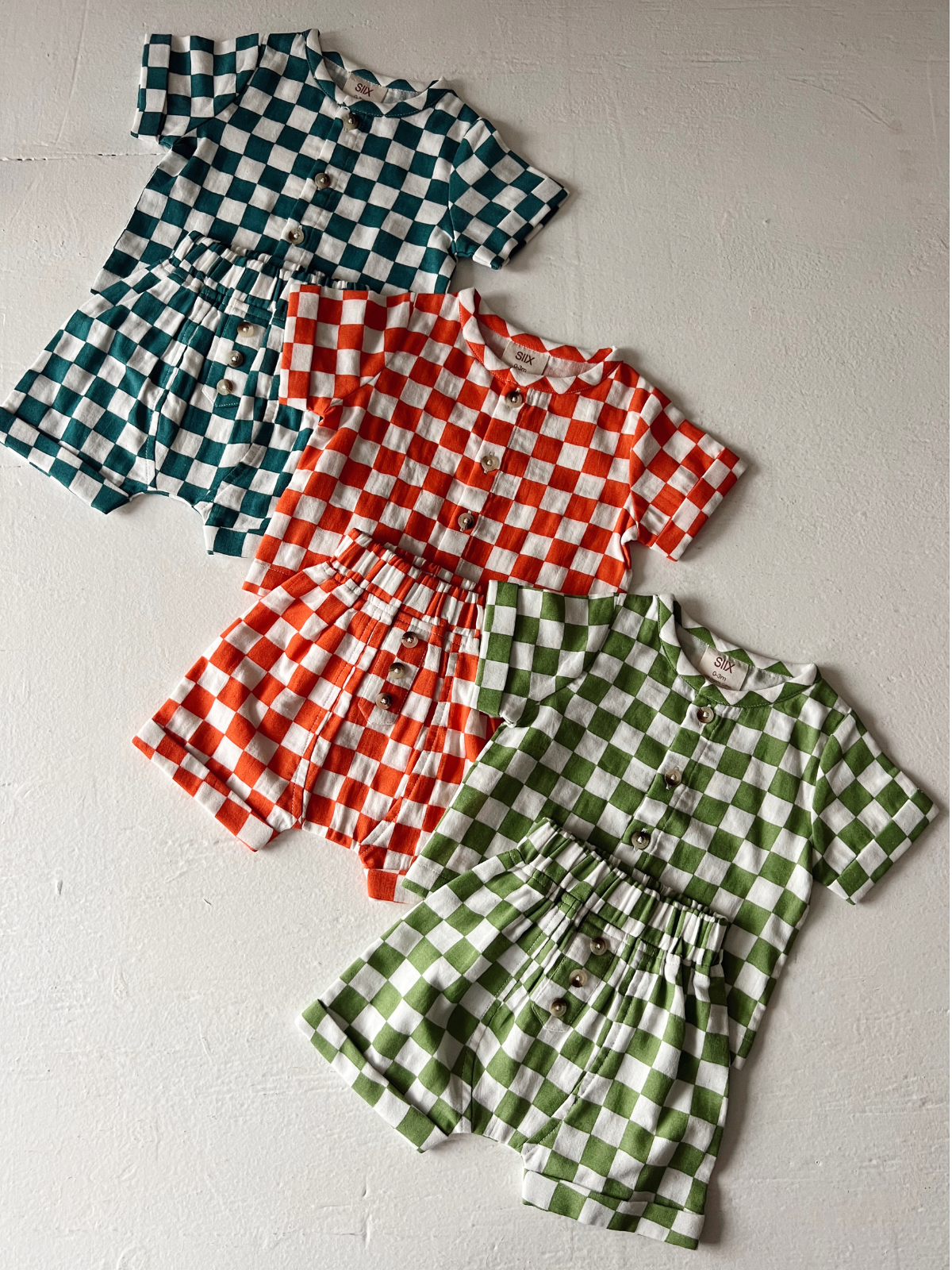 Lime Checkerboard / Organic Finley Set (Baby - Kids)