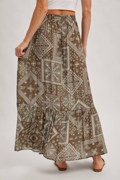 BOHO PRINT MAXI SKIRT