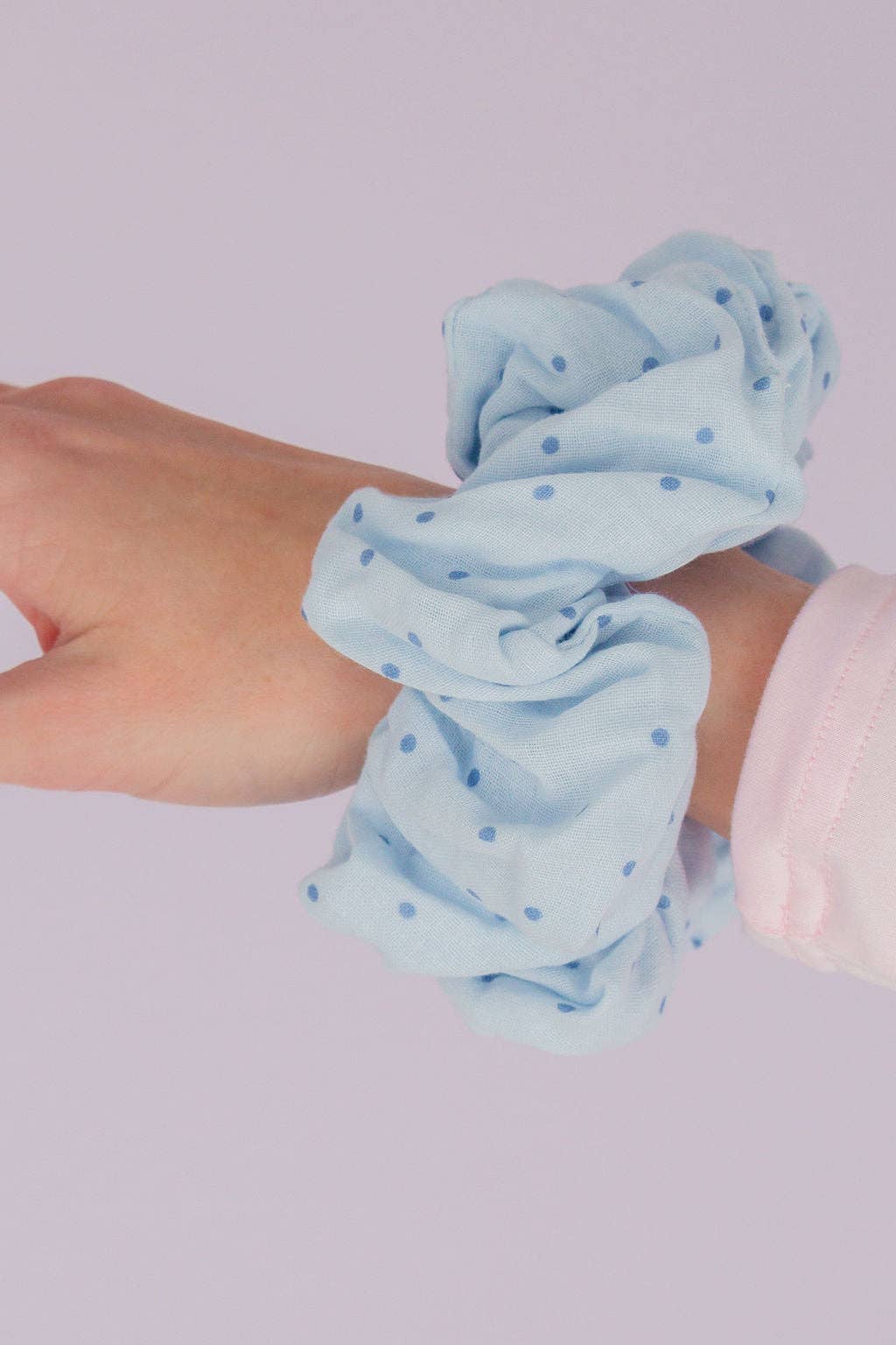Blue Polka Dot Jumbo Scrunchie