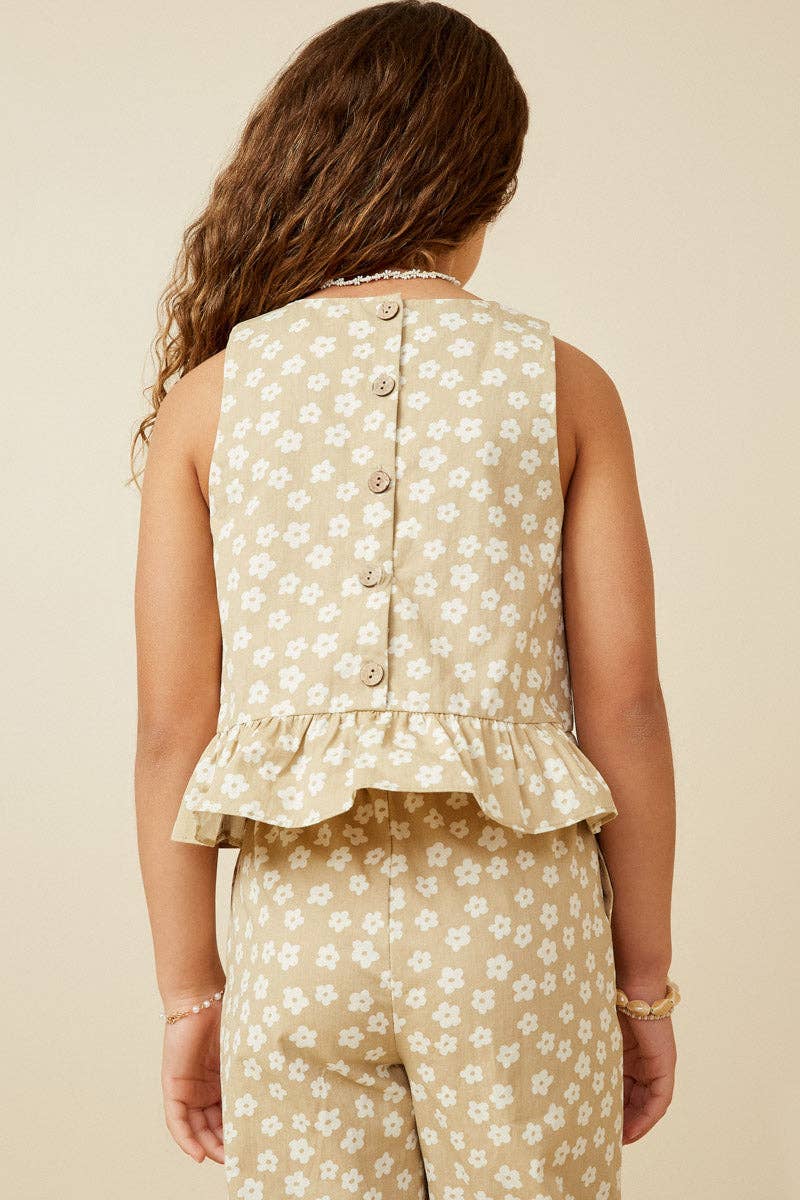 Girls Ila Ruffled Hem Tank