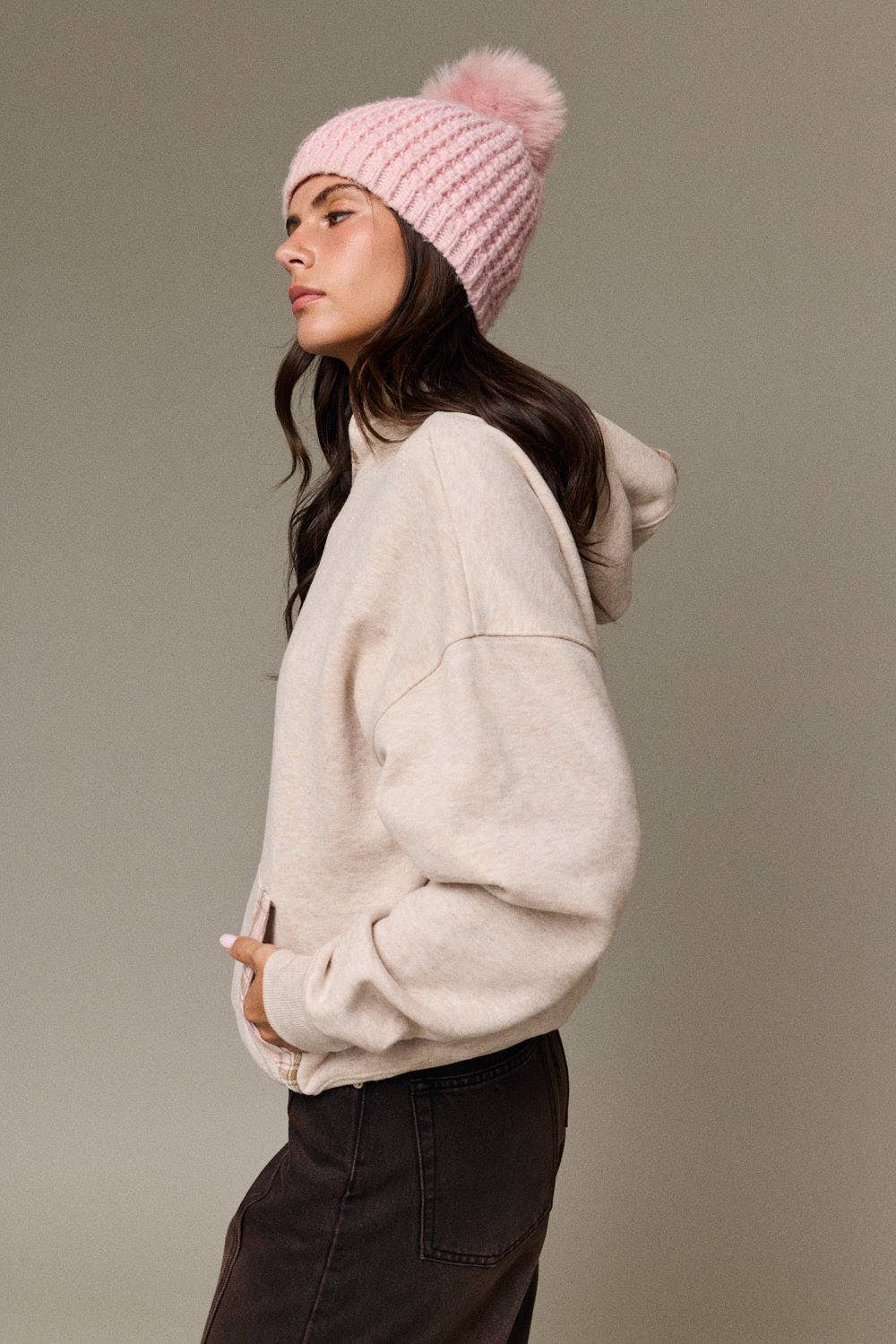 Betty Plaid Trim Pullover Hoodie