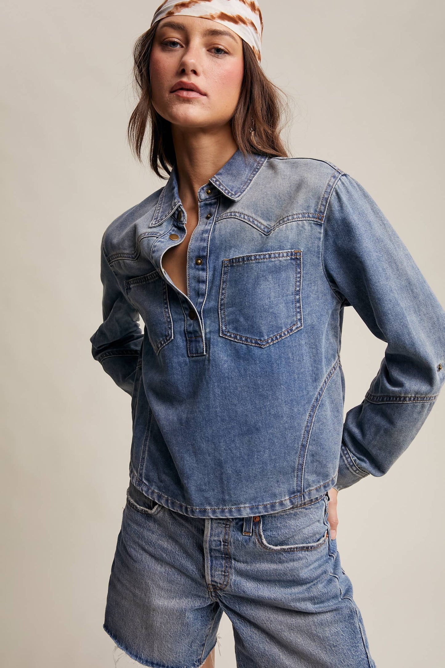 Denim Popover Shirt*