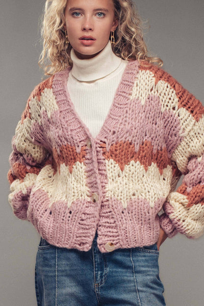 Chevron Knit Cardigan