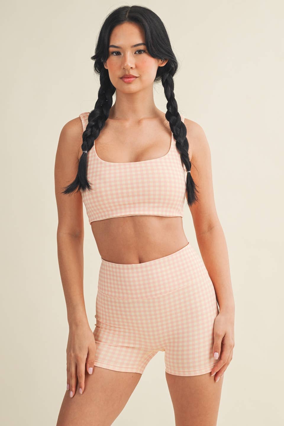 Gingham Ruched Bra Top