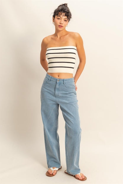 Silva Sweater Strapless Top (Two Colors)