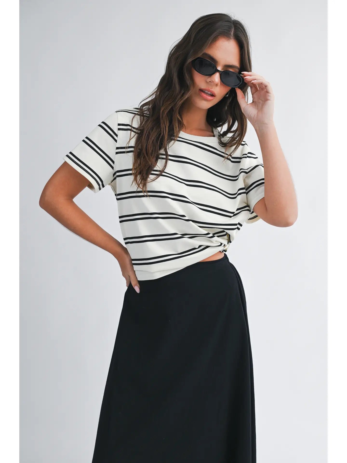 Striped Short Sleeve Tee (Two Colors)