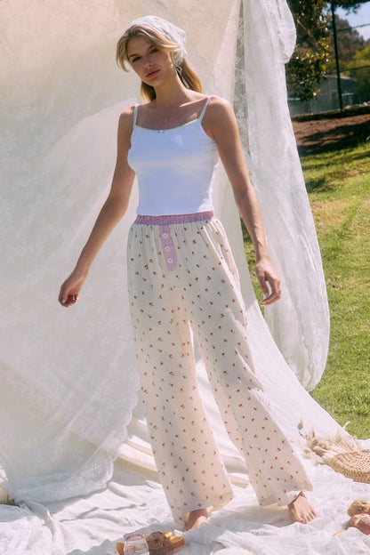 Cherry Print Pant*