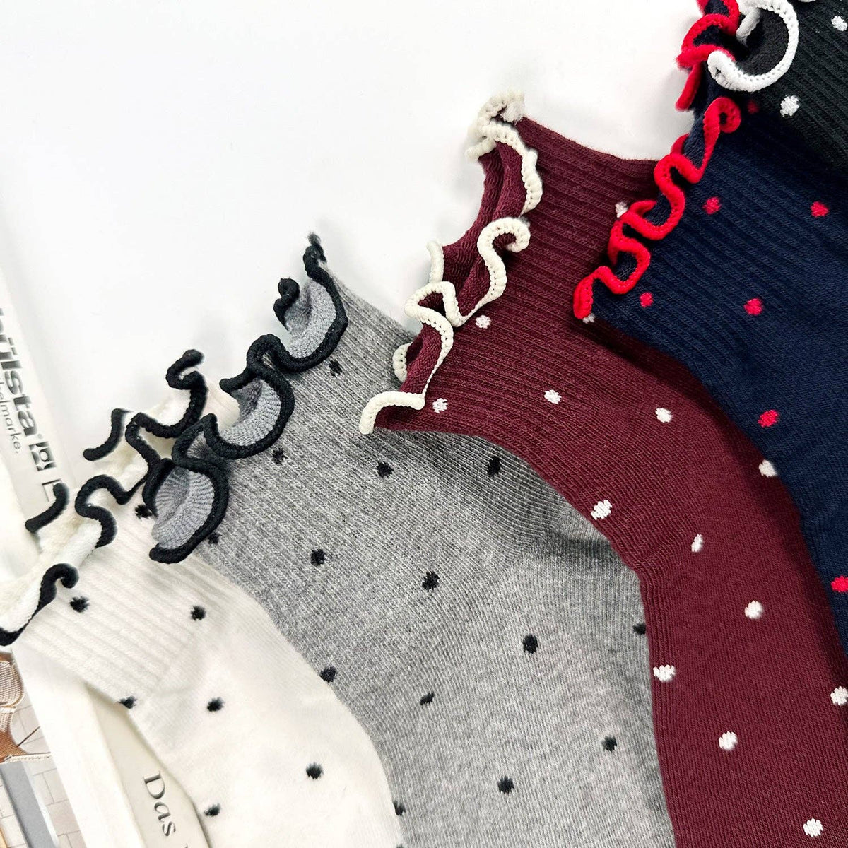Women's Crew Frill Dot Socks