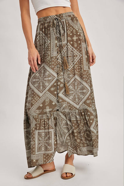 BOHO PRINT MAXI SKIRT