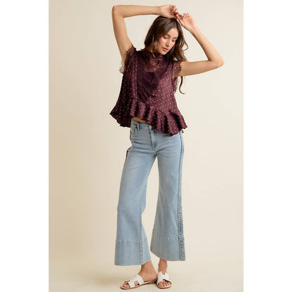 Paula Polka Dot Stain Lace Top
