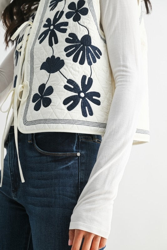 Flower Quilted Vest