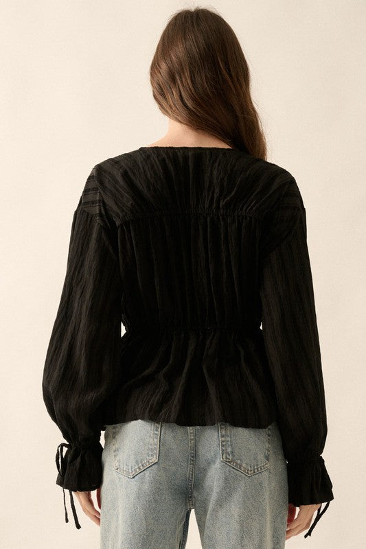 Trayson Long Sleeve Ruffle Blouse