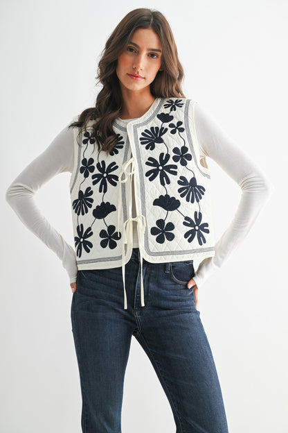 Flower Quilted Vest
