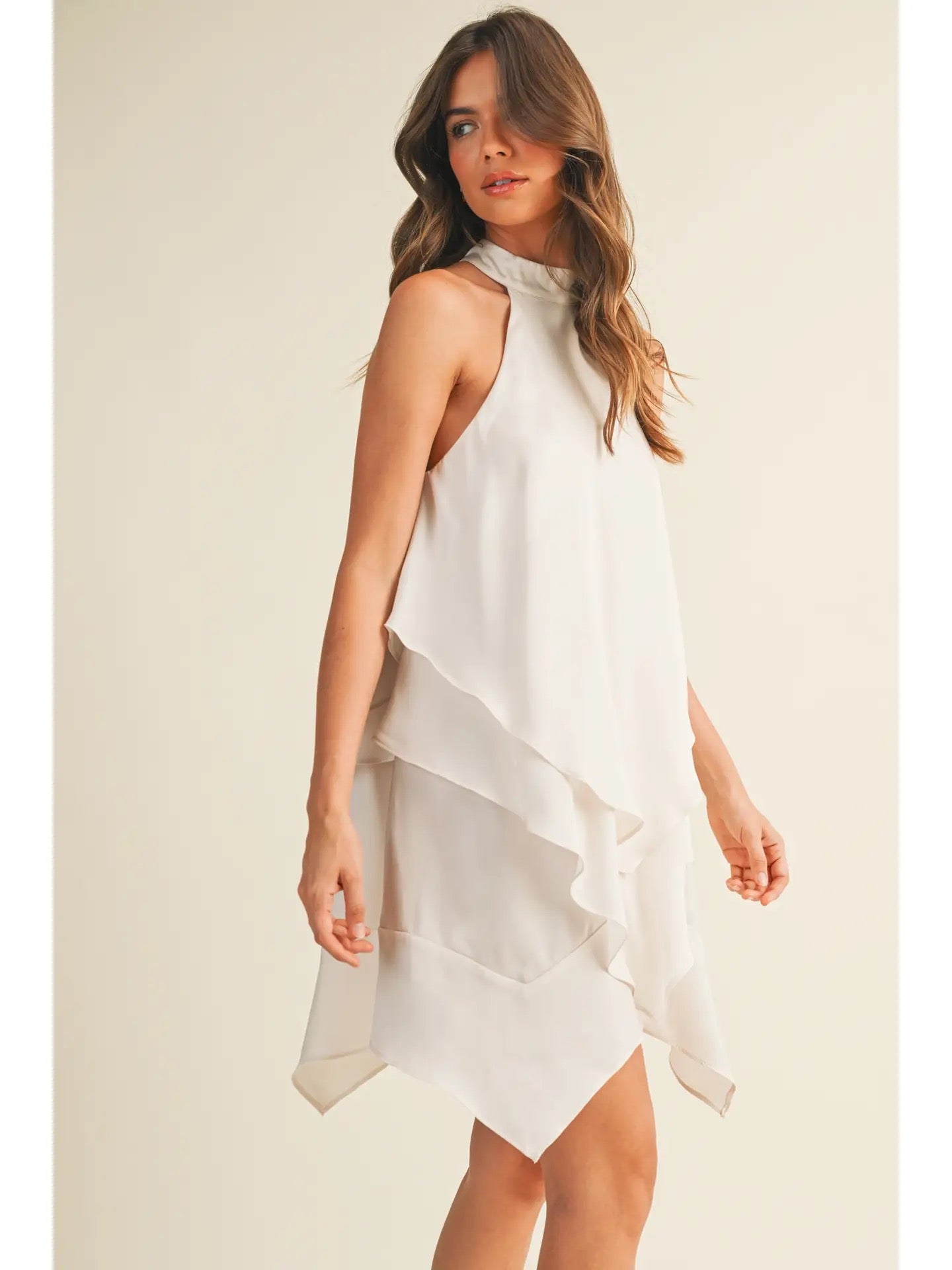 Chaney Ruffle Halter Neck Dress
