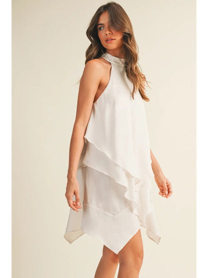 Chaney Ruffle Halter Neck Dress