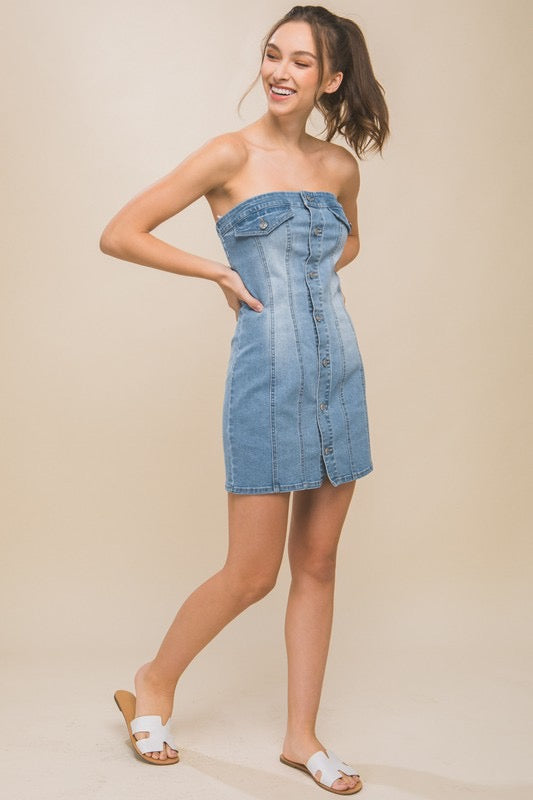 Kay Sleeveless Denim Dress