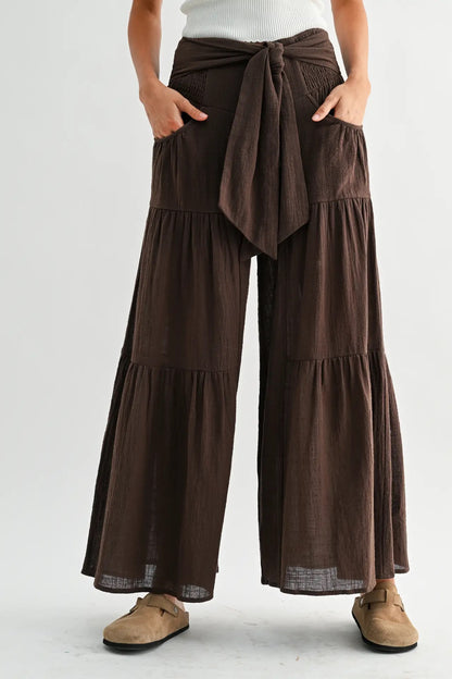Tie Front Wide Leg Pants